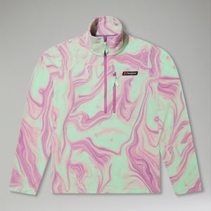 Unisex Prism Printed Trango Half Zip Fleece - Purple/Light Green