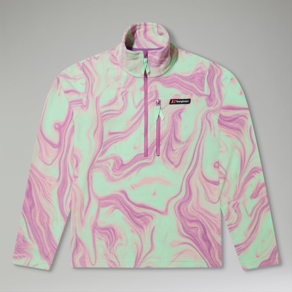 Unisex Prism Printed Trango Half Zip Fleece - Purple/Light Green