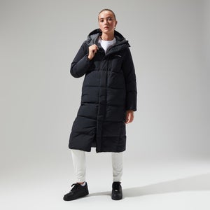 Women's Saffren Down Duster Hooded Jacket - Black