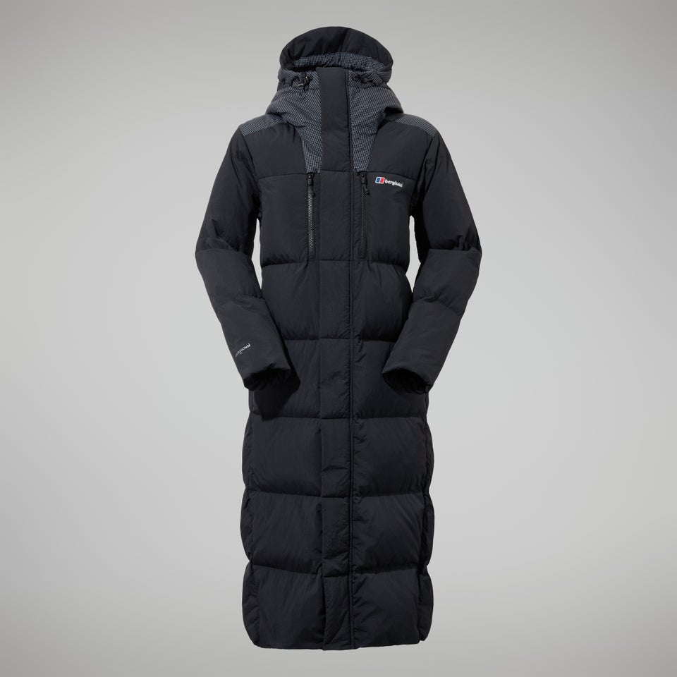 Women's Saffren Down Duster Hooded Jacket - Black