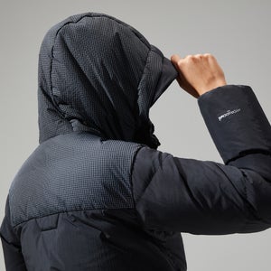 Women's Saffren Down Duster Hooded Jacket - Black