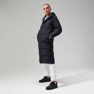 Women's Saffren Down Duster Hooded Jacket - Black