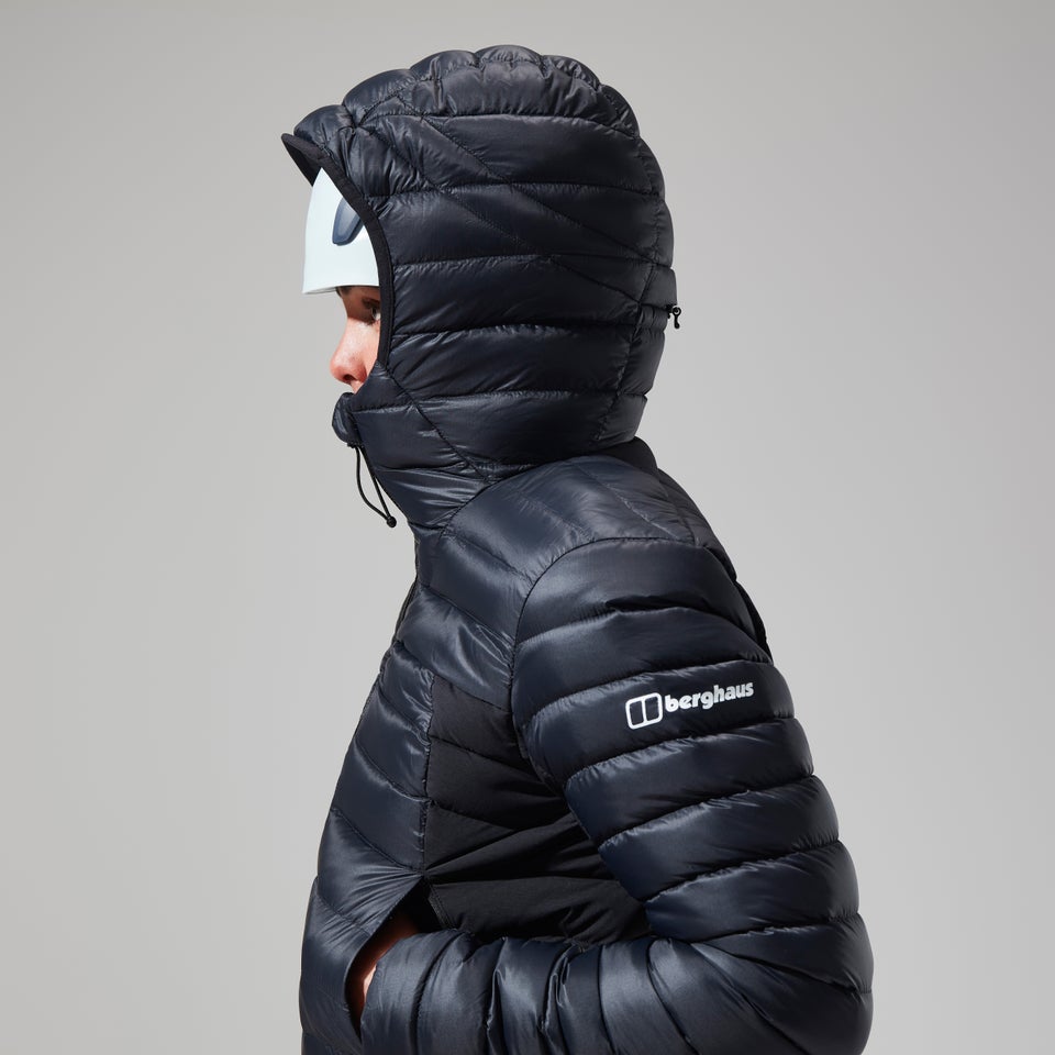 MTN Seeker MW Daunen Hoodie für Damen - Schwarz