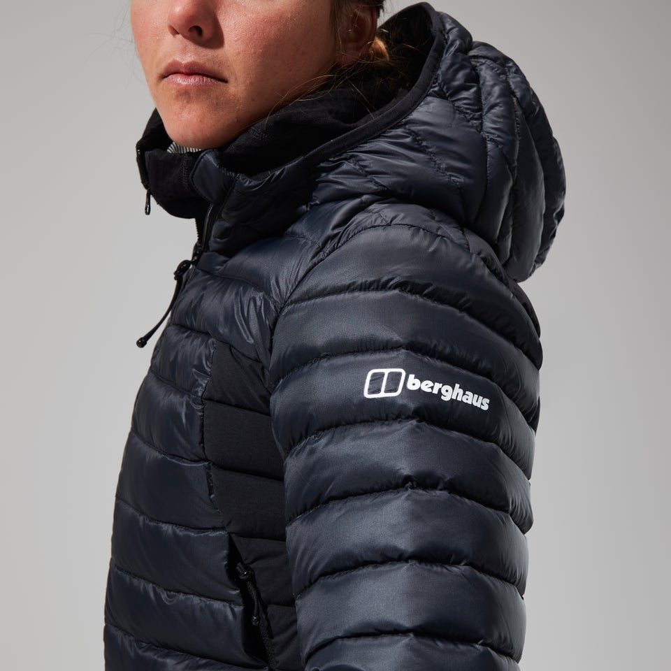 MTN Seeker MW Daunen Hoodie für Damen - Schwarz