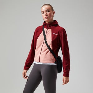 Women's Belleview Fleece Hooded Jacket - Dark Red/Pink