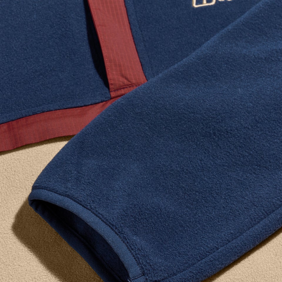 Men's Aslam Micro Half Zip Fleece - Dark Blue/Natural