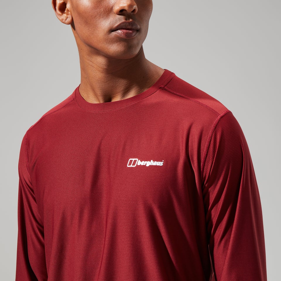Men's 24/7 Tech Long Sleeve Crew Tee - Dark Red