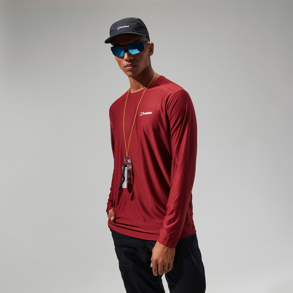 Men's 24/7 Tech Long Sleeve Crew Tee - Dark Red