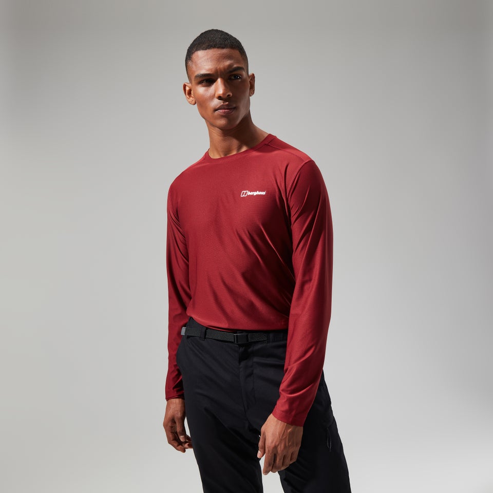 Men's 24/7 Tech Long Sleeve Crew Tee - Dark Red