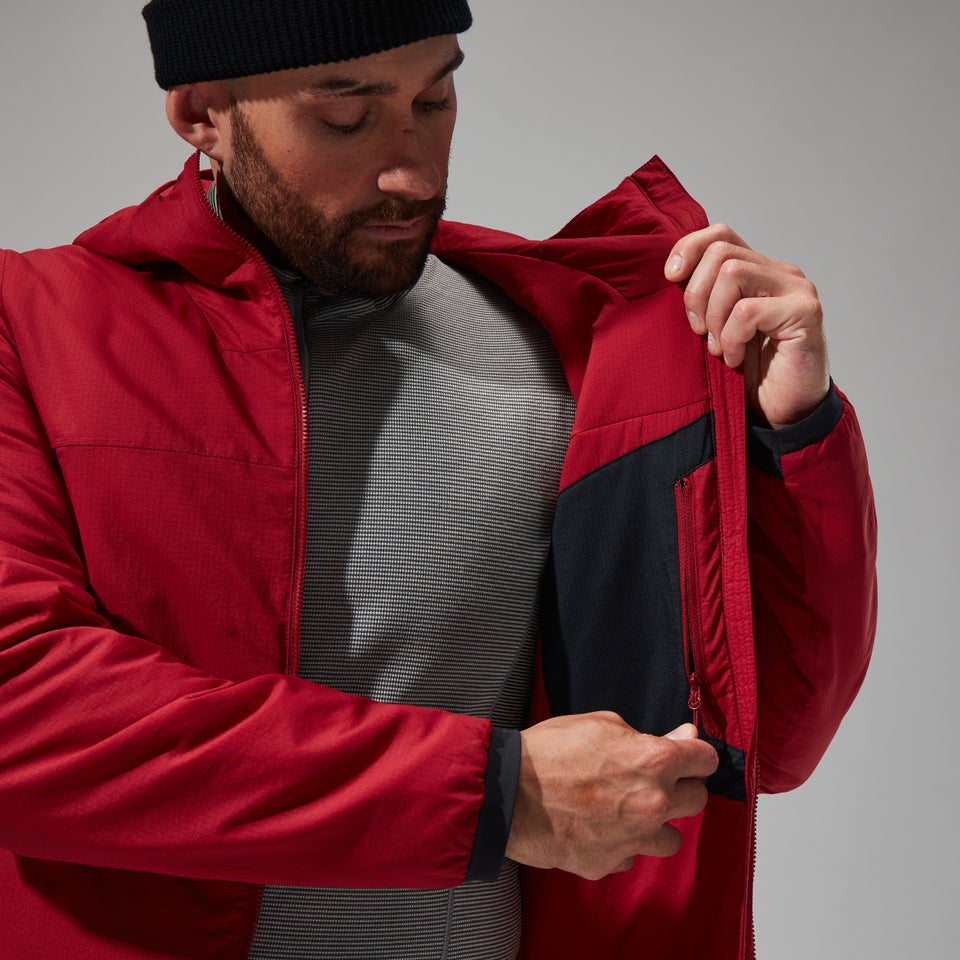 MTN Seeker MW Synthetischer Hoodie für Herren - Dunkelrot/Schwarz