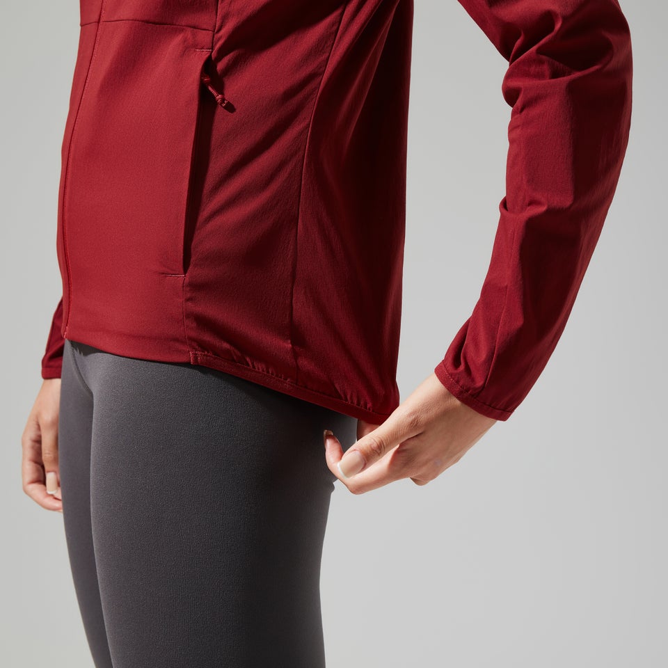 Women's Urban Arrina Full Zip Hooded Jacket - Dark Red
