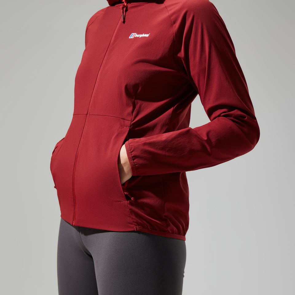 Women's Urban Arrina Full Zip Hooded Jacket - Dark Red