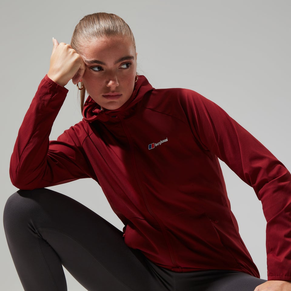 Women's Urban Arrina Full Zip Hooded Jacket - Dark Red