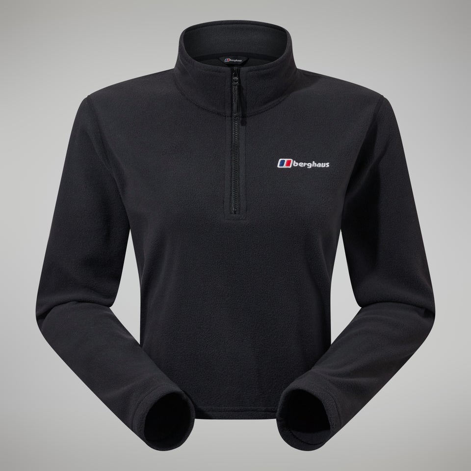 Women's Urban Prism Crop Half Zip - Black