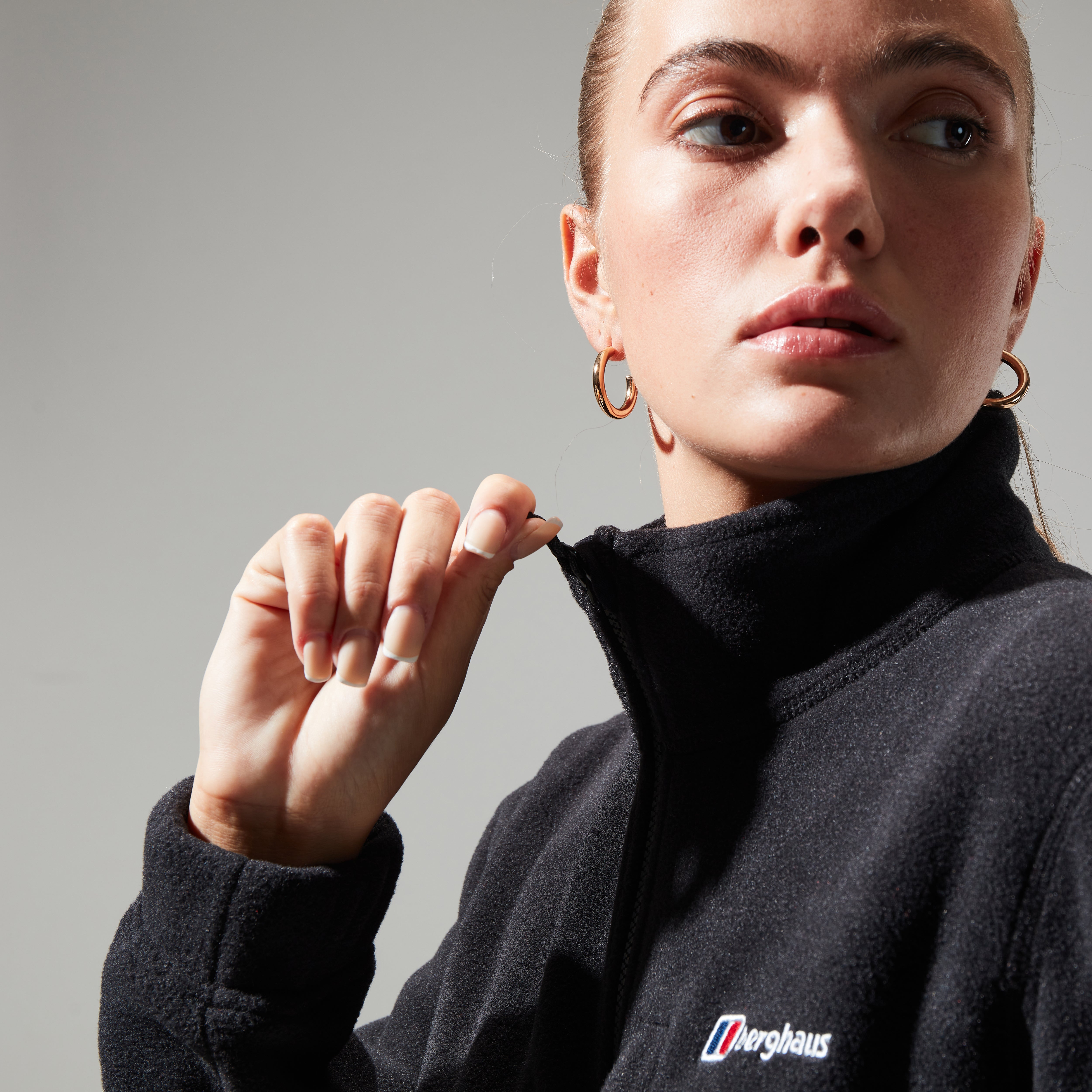 Women's Urban Cropped Co-ord Fleece Jacket - Black