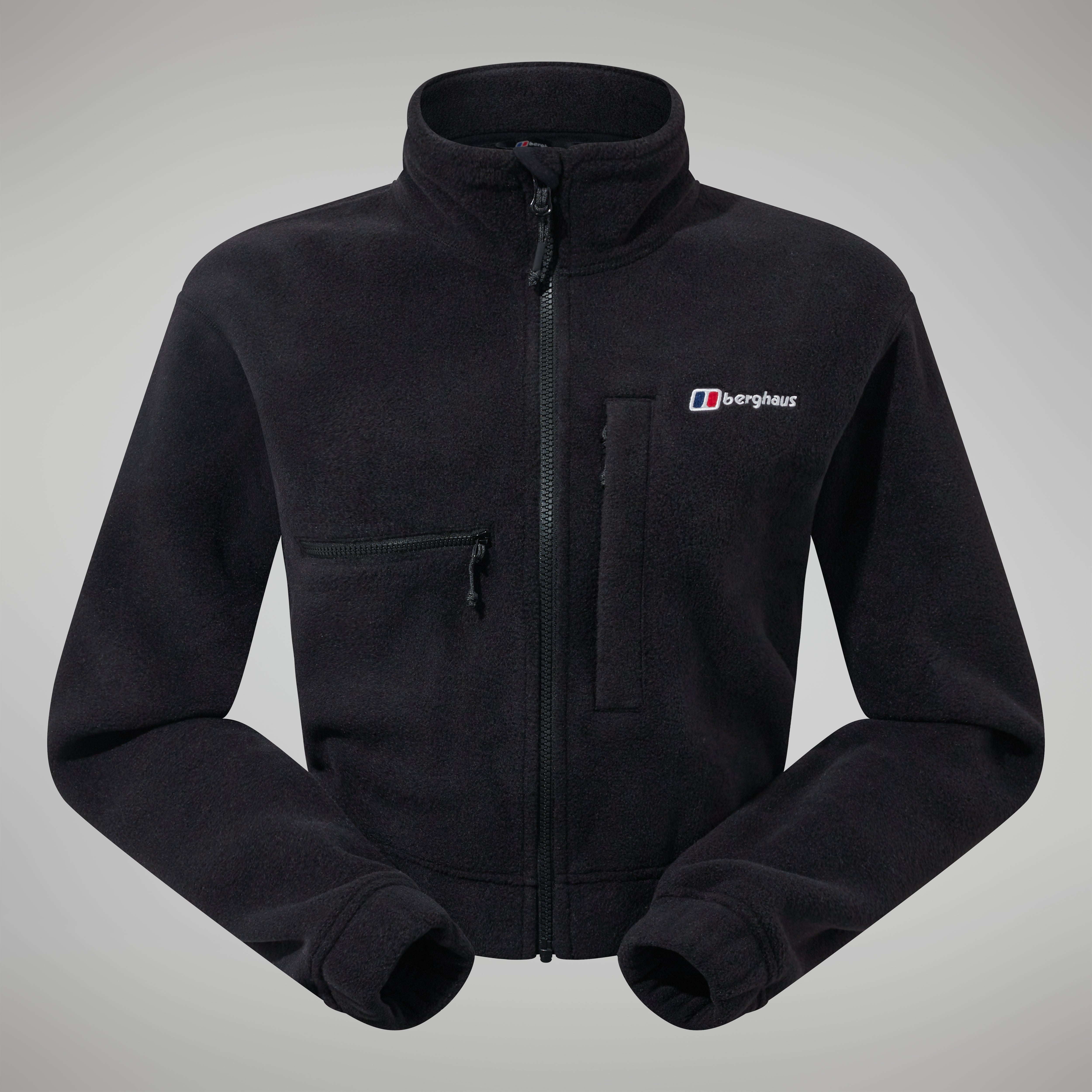 Women's Urban Cropped Co-ord Fleece Jacket - Black