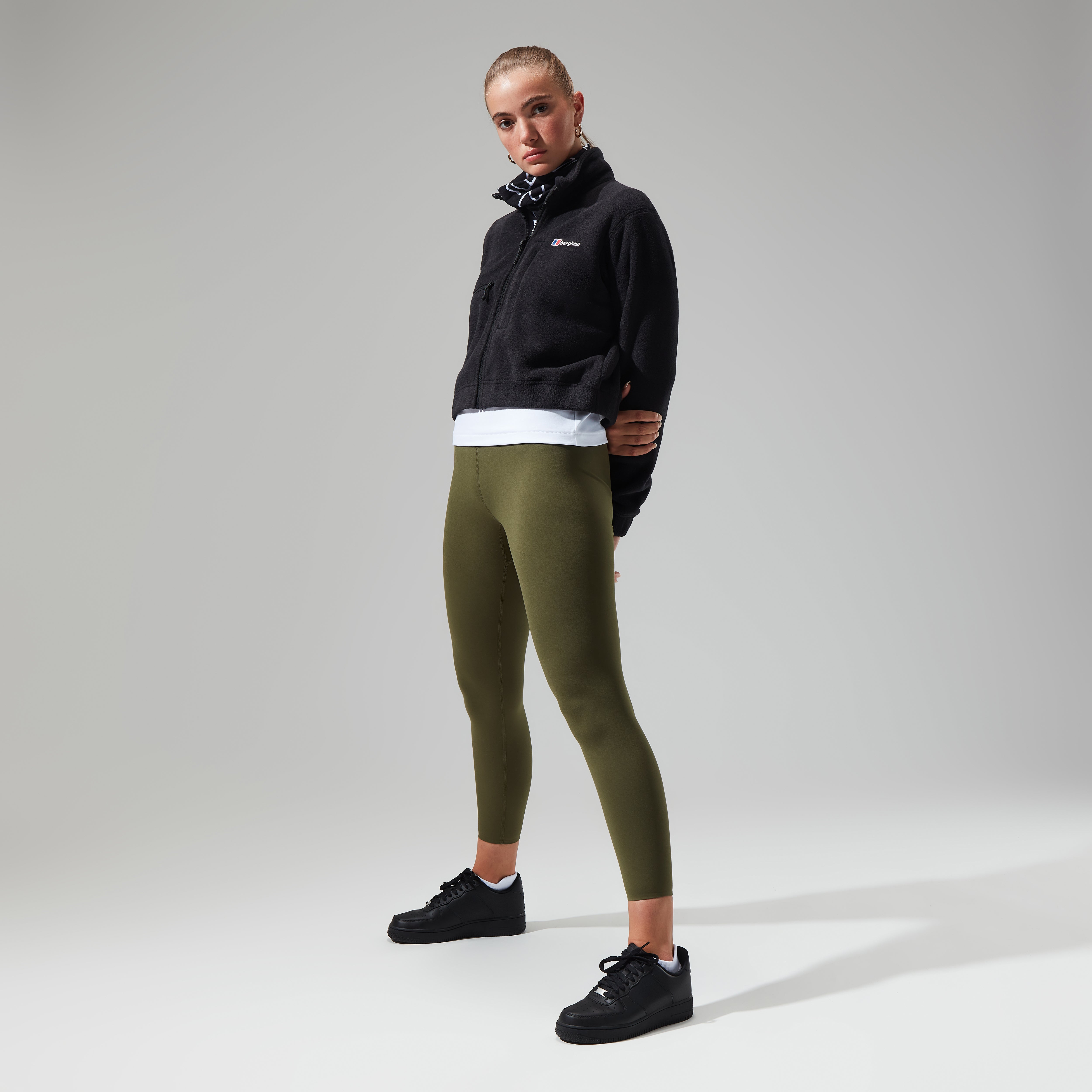 Women's Urban Cropped Co-ord Fleece Jacket - Black