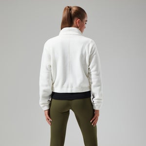 Women's Urban Cropped Co-ord Fleece Jacket - Natural