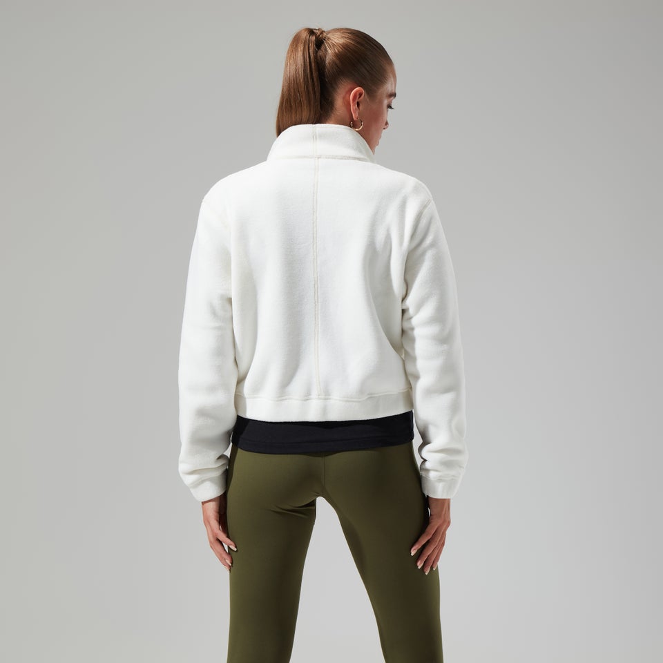 Women's Urban Cropped Co-ord Fleece Jacket - Natural