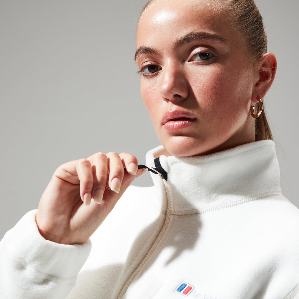 Women's Urban Cropped Co-ord Fleece Jacket - Natural