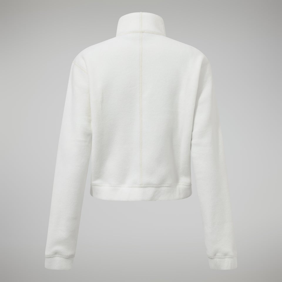 Women's Urban Cropped Co-ord Fleece Jacket - Natural