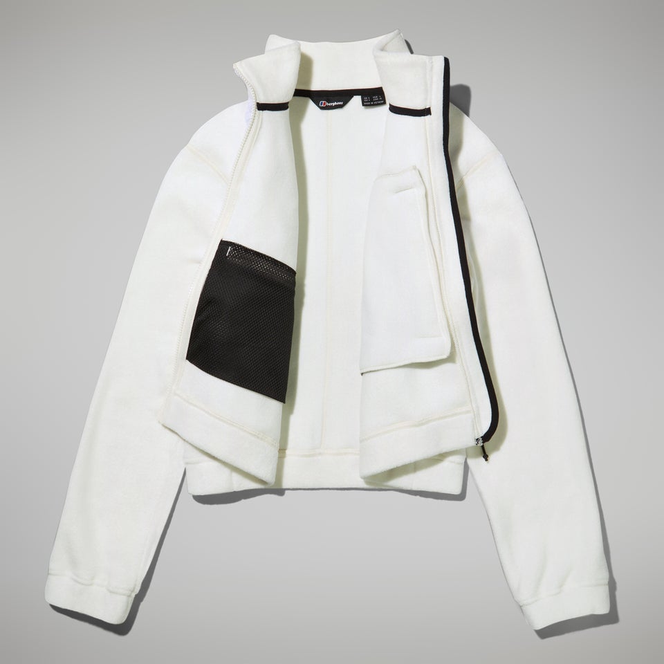 Women's Urban Cropped Co-ord Fleece Jacket - Natural