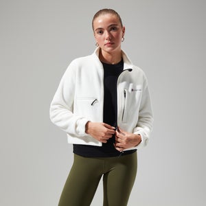 Women's Urban Cropped Co-ord Fleece Jacket - Natural