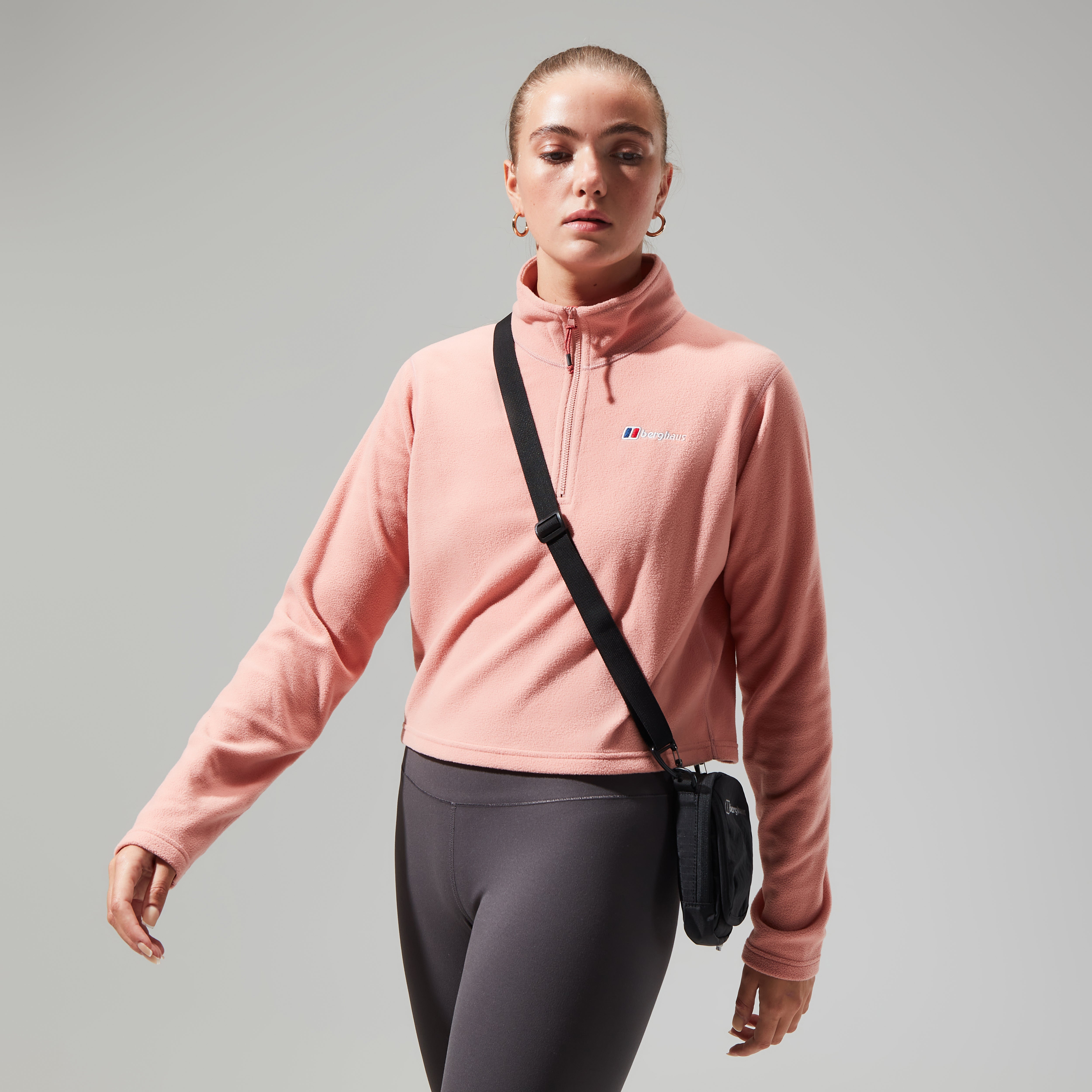 Women's Urban Prism Crop Half Zip - Pink