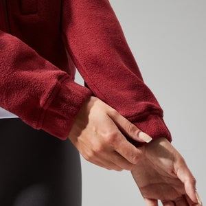 Women's Urban Cropped Co-ord Fleece Jacket - Dark Red