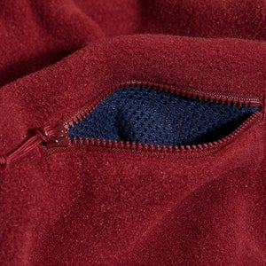 Women's Urban Cropped Co-ord Fleece Jacket - Dark Red