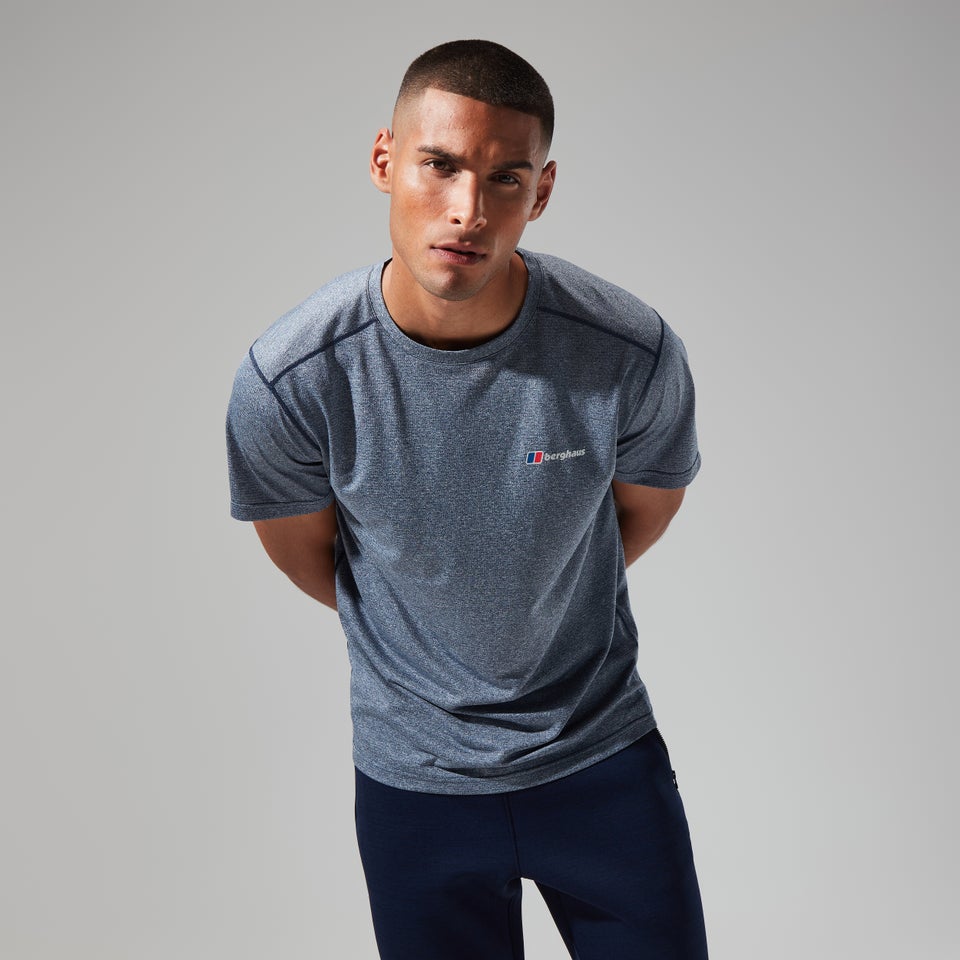 Men's Explorer Tech Tee Short Sleeve Crew - Dark Blue/White