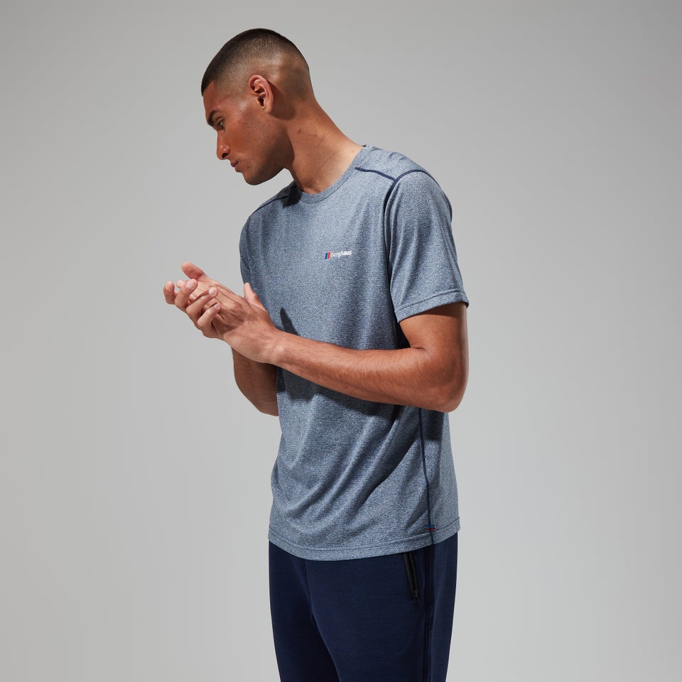 Men's Explorer Tech Tee Short Sleeve Crew - Dark Blue/White