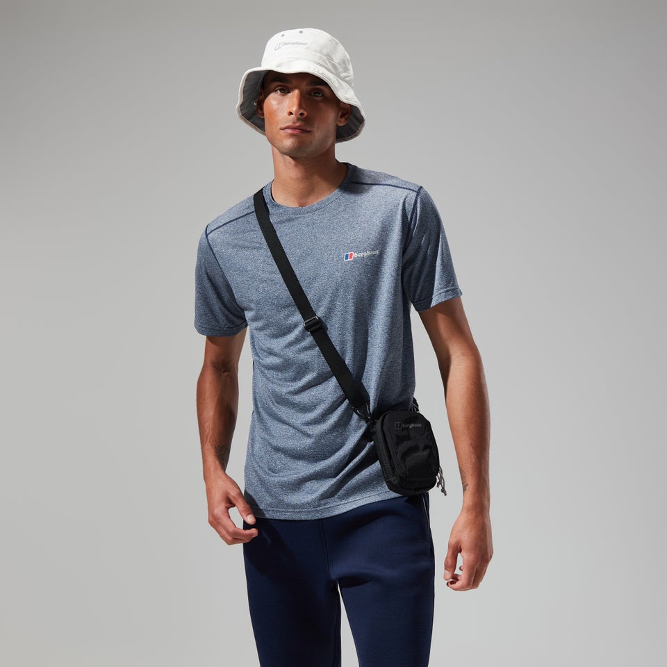 Men's Explorer Tech Tee Short Sleeve Crew - Dark Blue/White