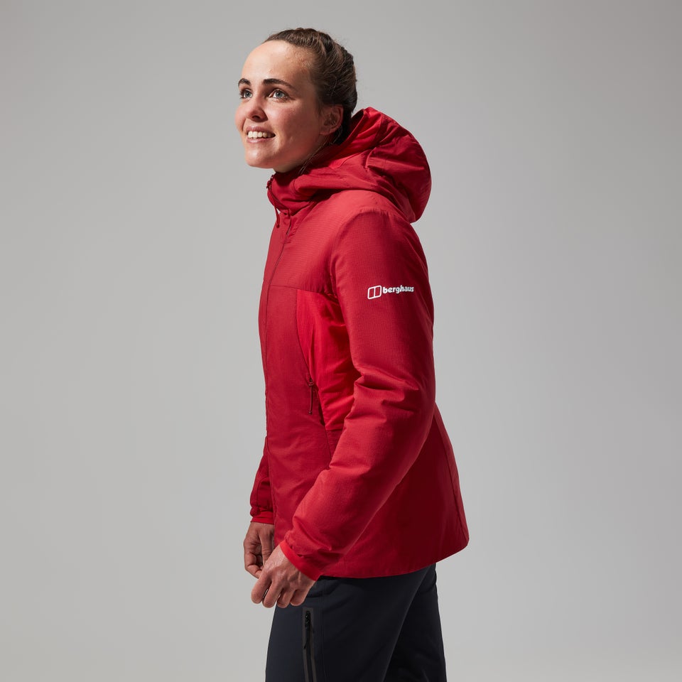 MTN Seeker MW Synthetischer Hoodie für Damen - Dunkelrot/Rot
