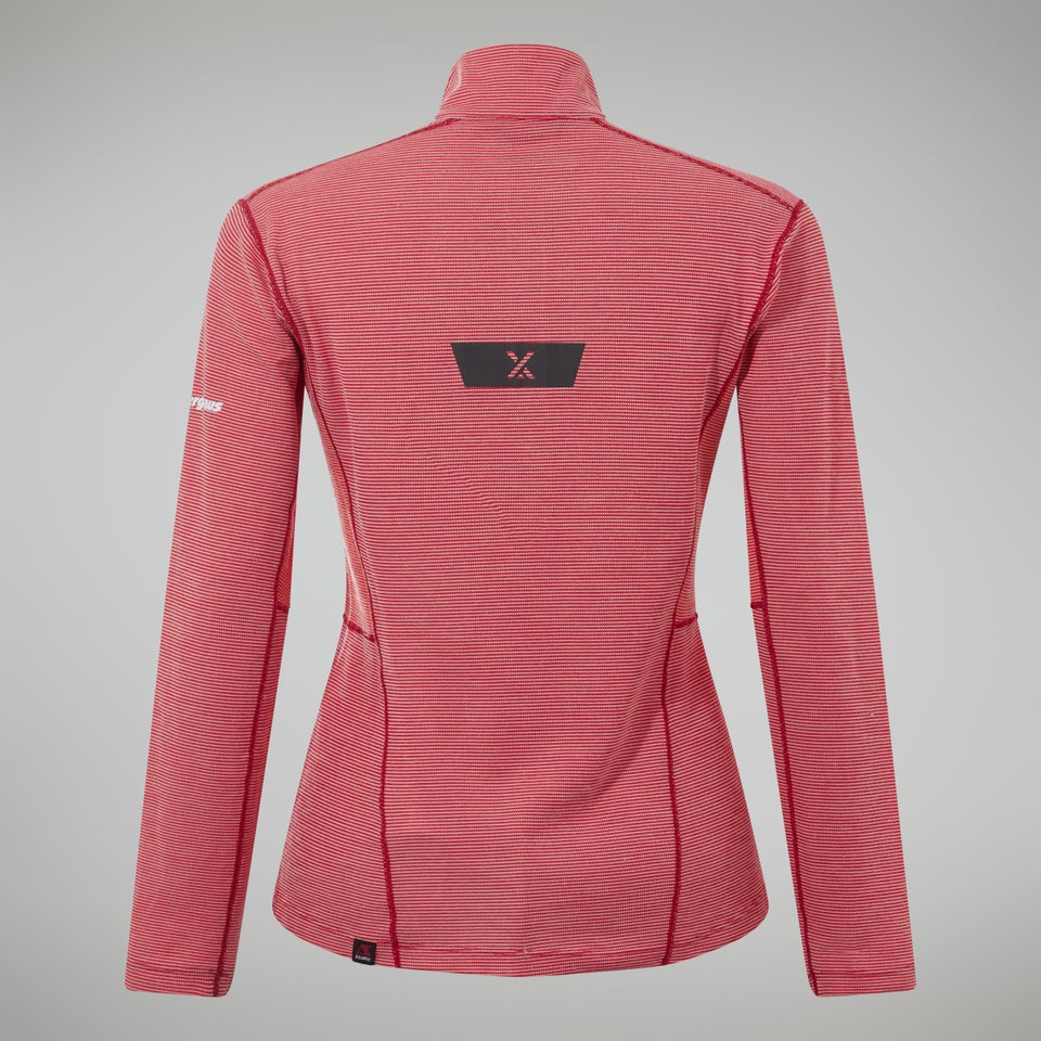 MTN Guide Long Sleeve Half Zip Fleece für Damen - Rot