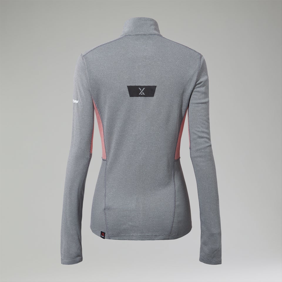 Women's MTN Guide Long Sleeve Half Zip - Grey/Red