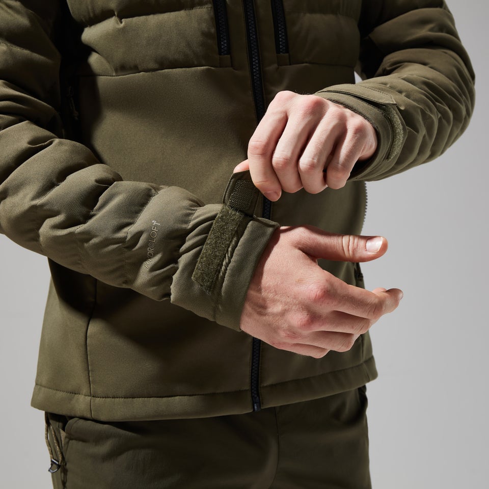 Men's Theran Hybrid Hooded Jacket - Dark Green