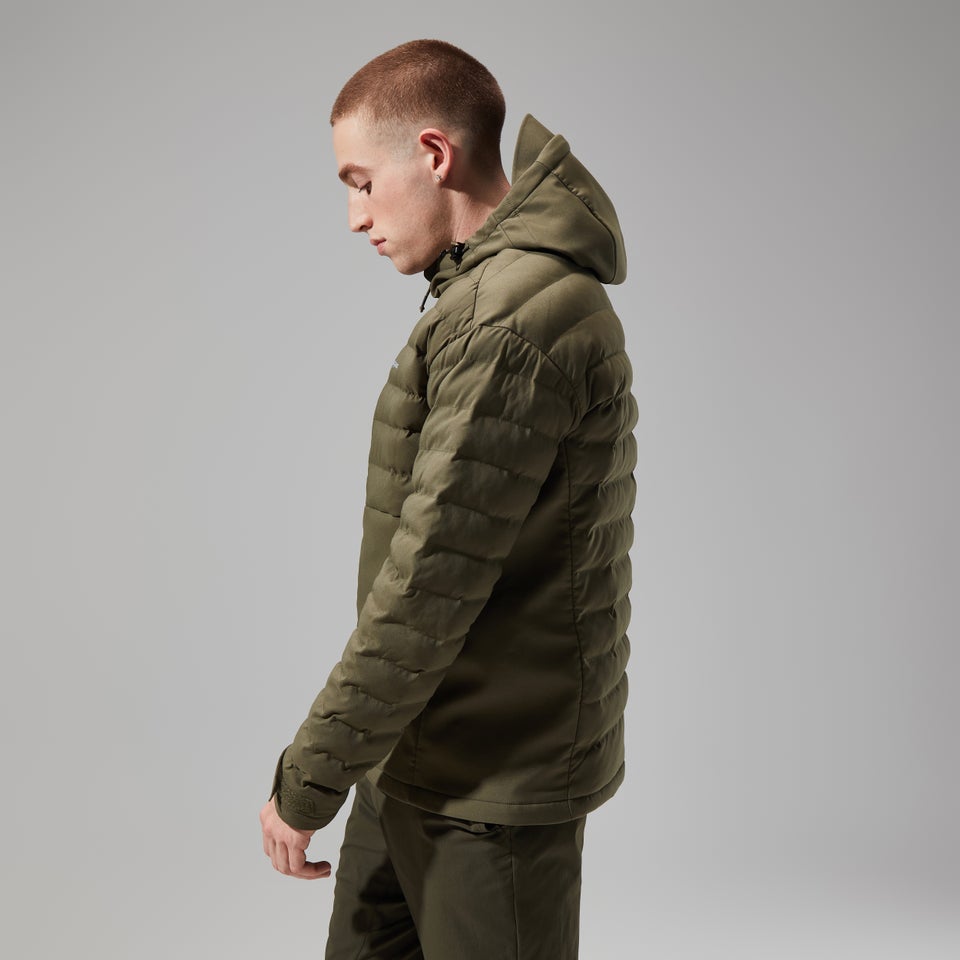 Men's Theran Hybrid Hooded Jacket - Dark Green