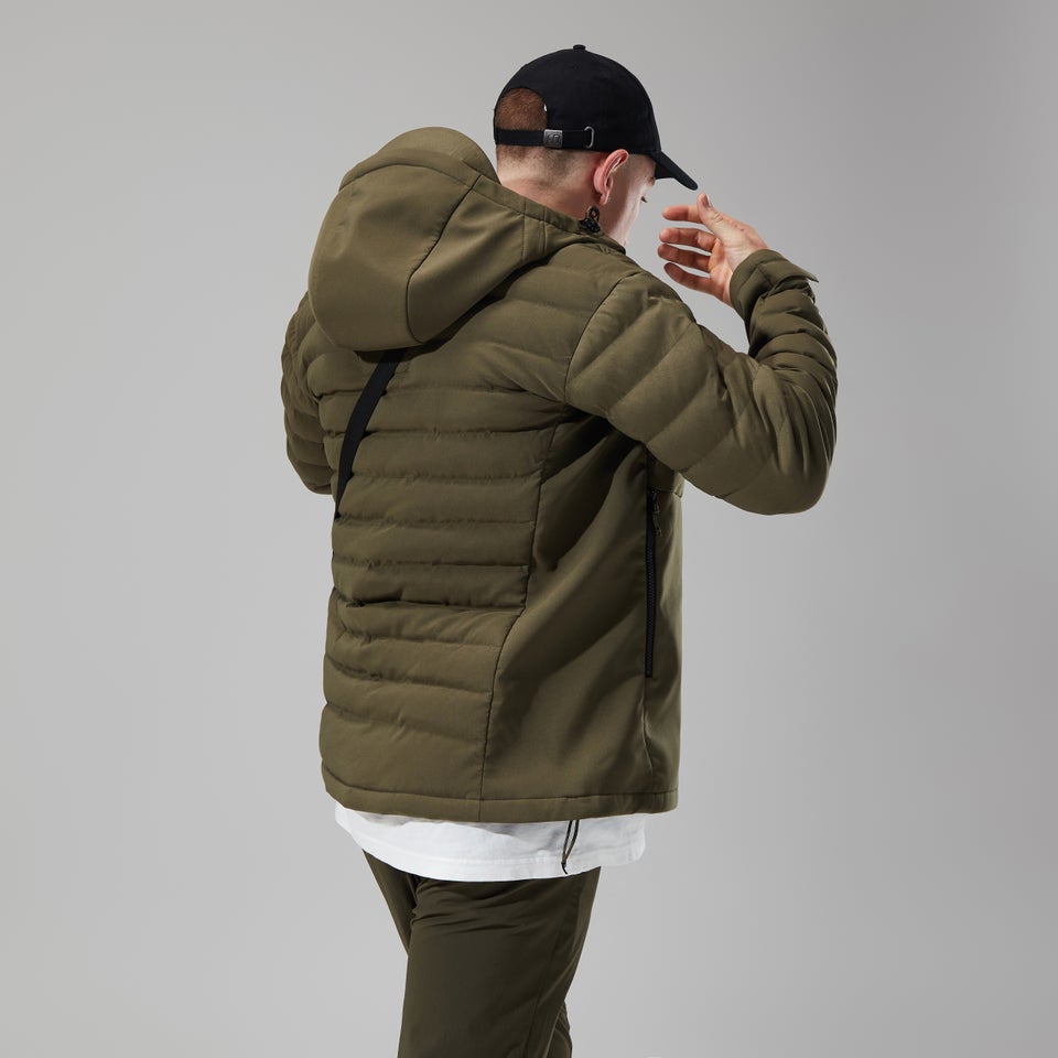 Men's Theran Hybrid Hooded Jacket - Dark Green