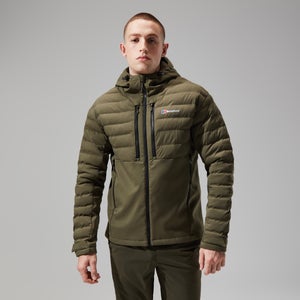 Men's Theran Hybrid Hooded Jacket - Dark Green