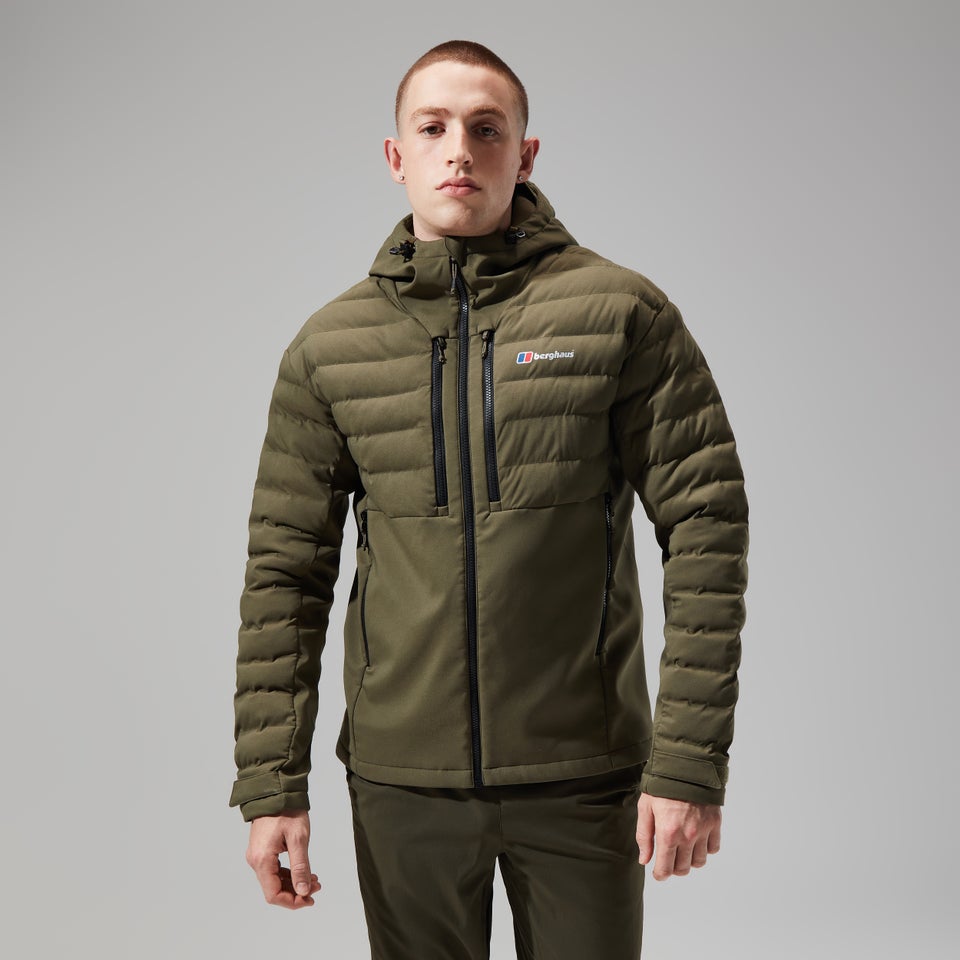 Men's Theran Hybrid Hooded Jacket - Dark Green