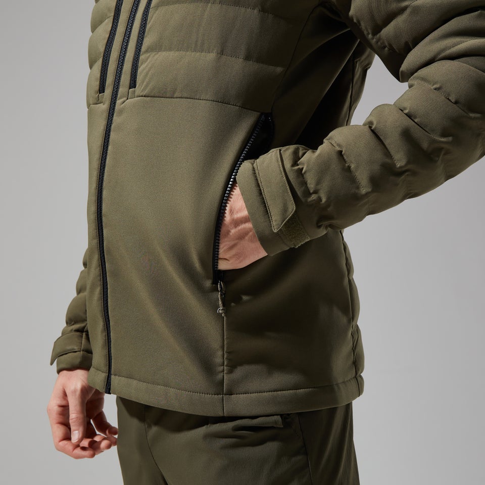 Men's Theran Hybrid Hooded Jacket - Dark Green