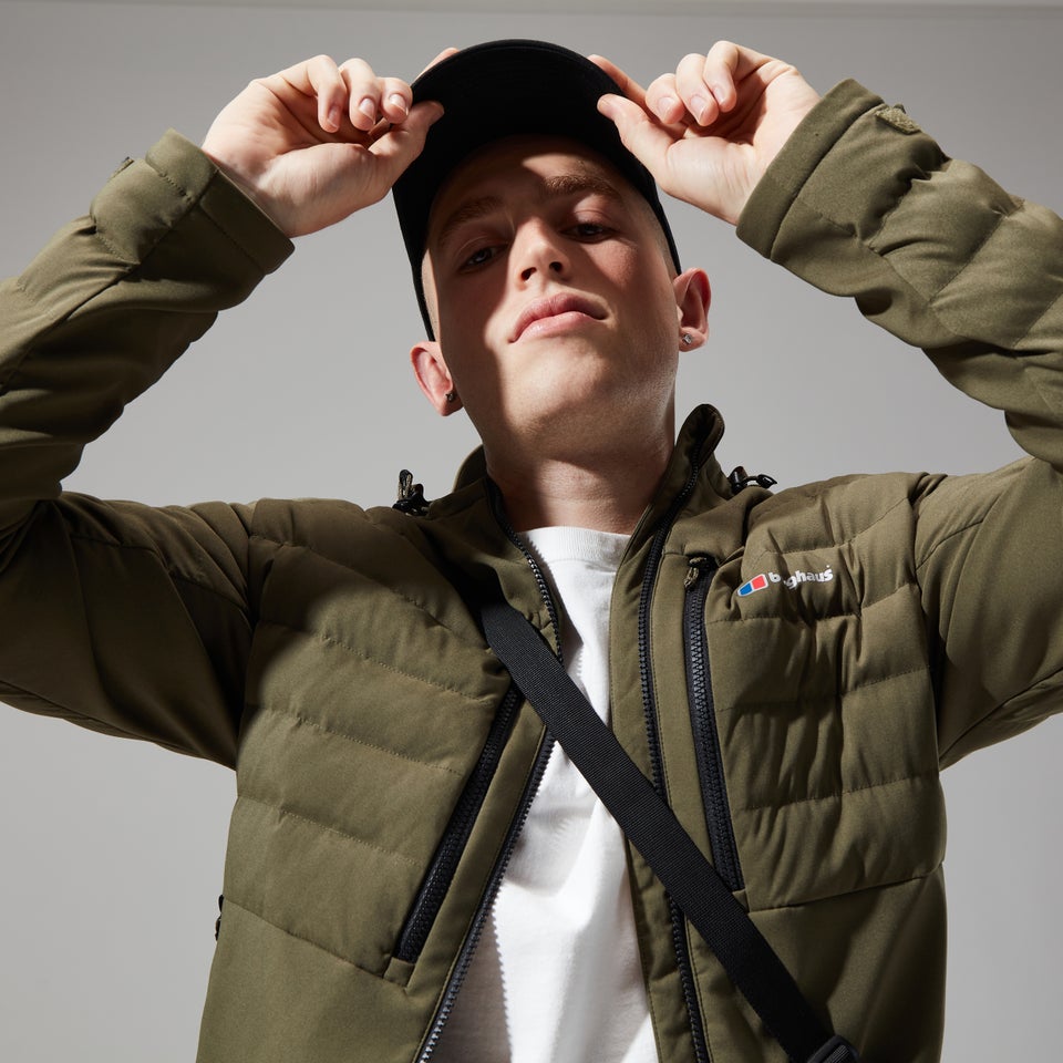 Men's Theran Hybrid Hooded Jacket - Dark Green