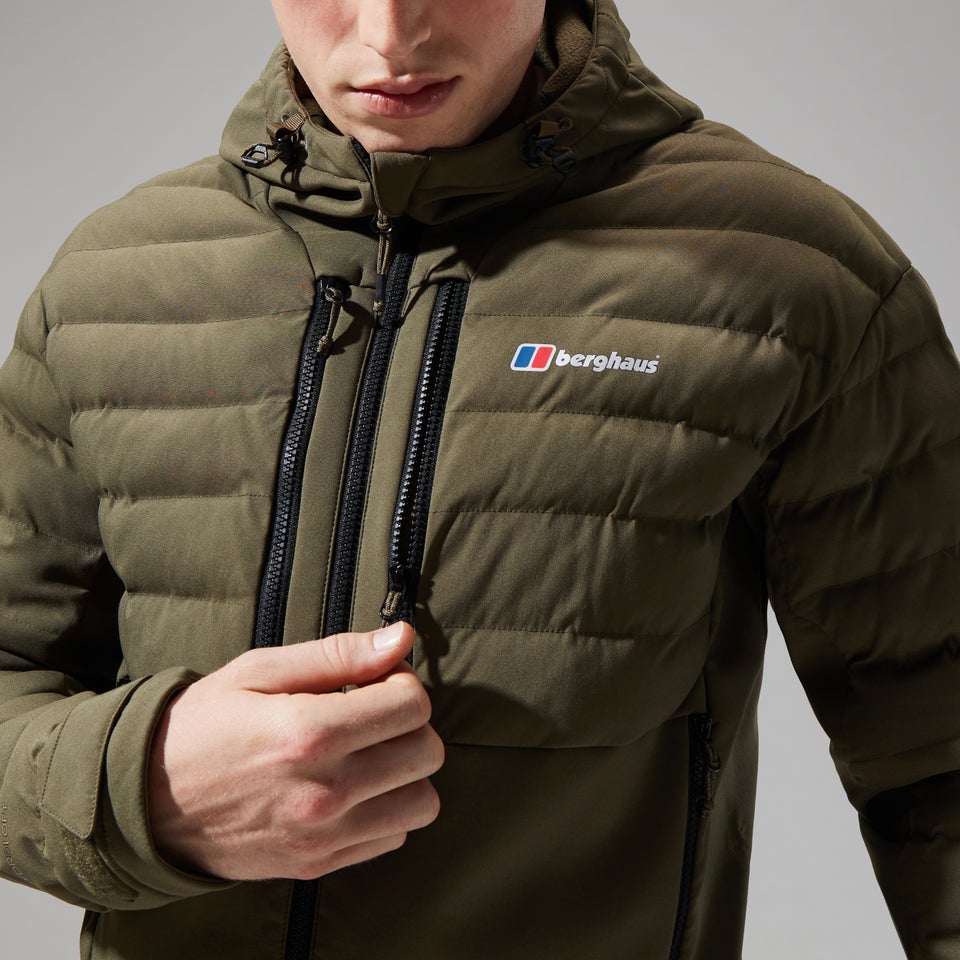 Men's Theran Hybrid Hooded Jacket - Dark Green