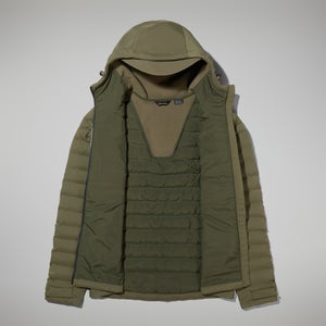 Men's Theran Hybrid Hooded Jacket - Dark Green