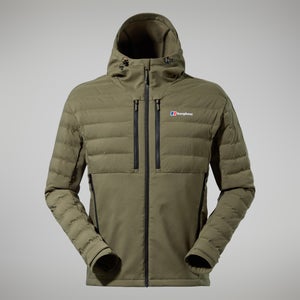 Men's Theran Hybrid Hooded Jacket - Dark Green