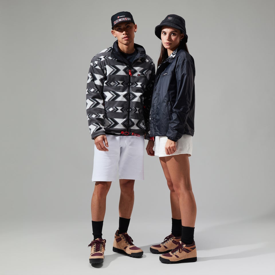 Unisex Reverse Wind Full Zip Fleece - Black/Grey