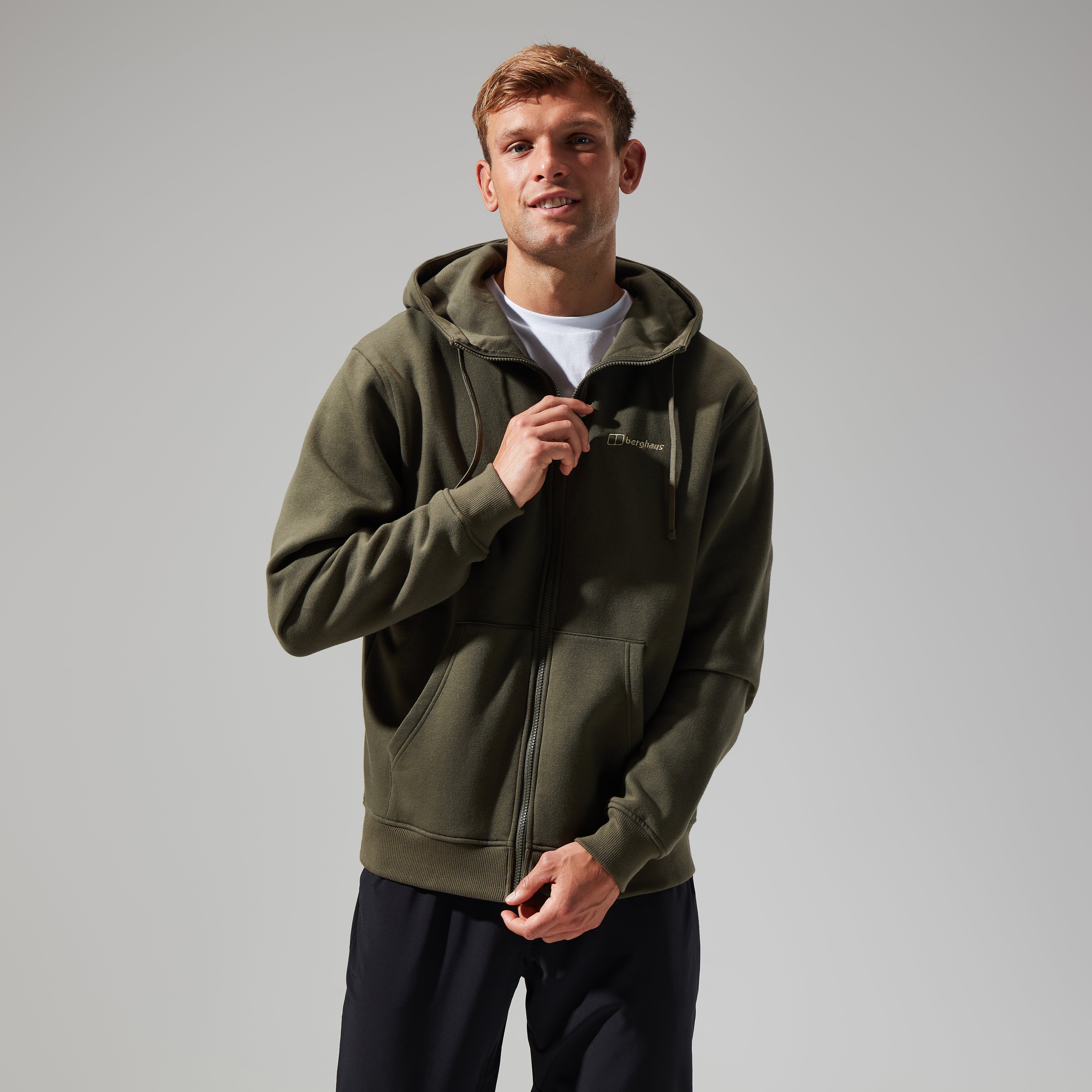 Logo Full Zip Hoodie für Herren - Dunkelgrün