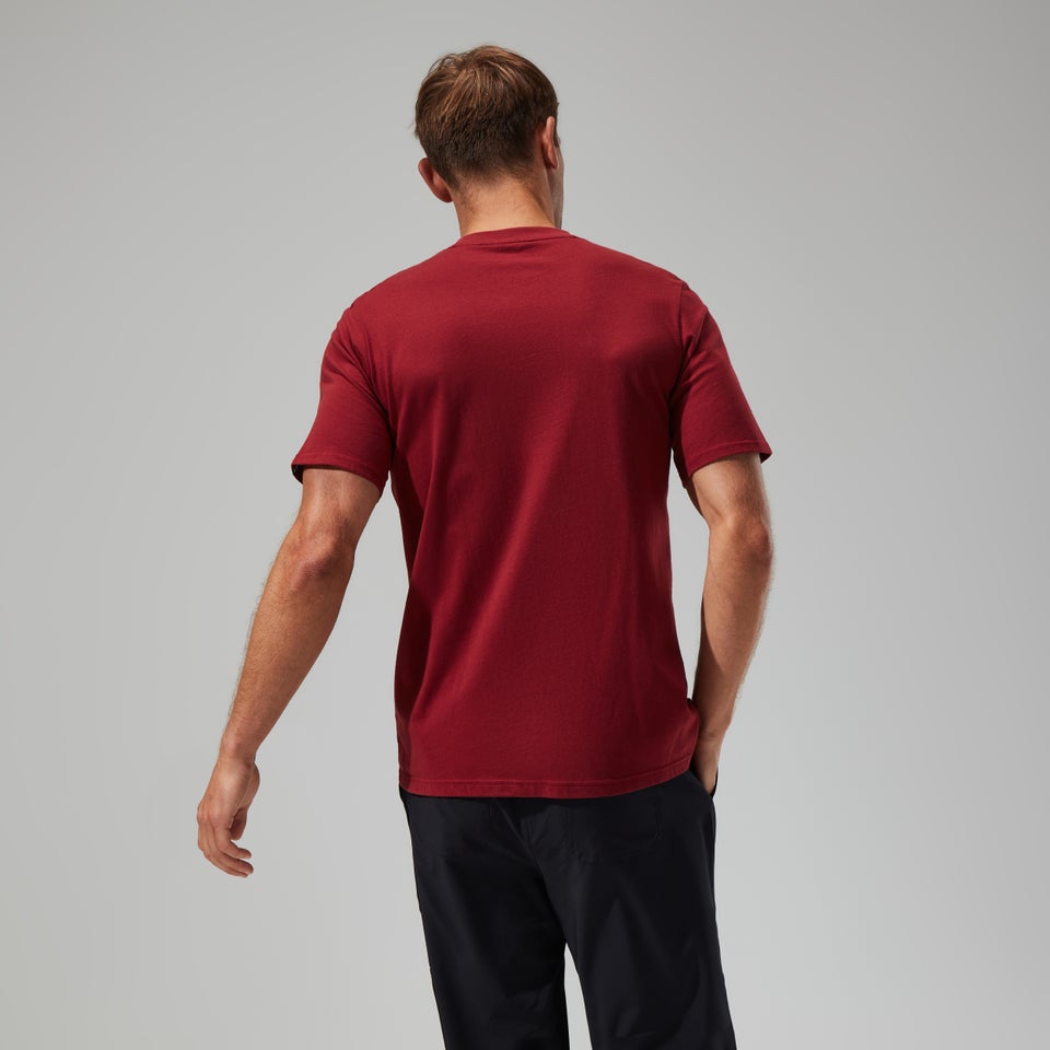 Men's Organic Big Colour Logo Super Stretch Tee Dark Red