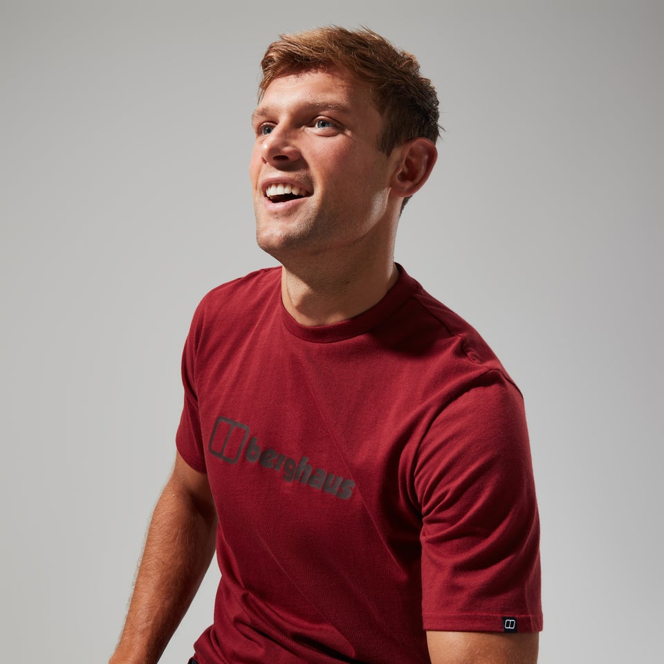Men's Organic Big Colour Logo Super Stretch Tee Dark Red